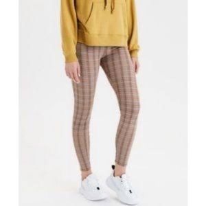 American Eagle Outfitters Brown & Tan houndstooth print leggings size Small